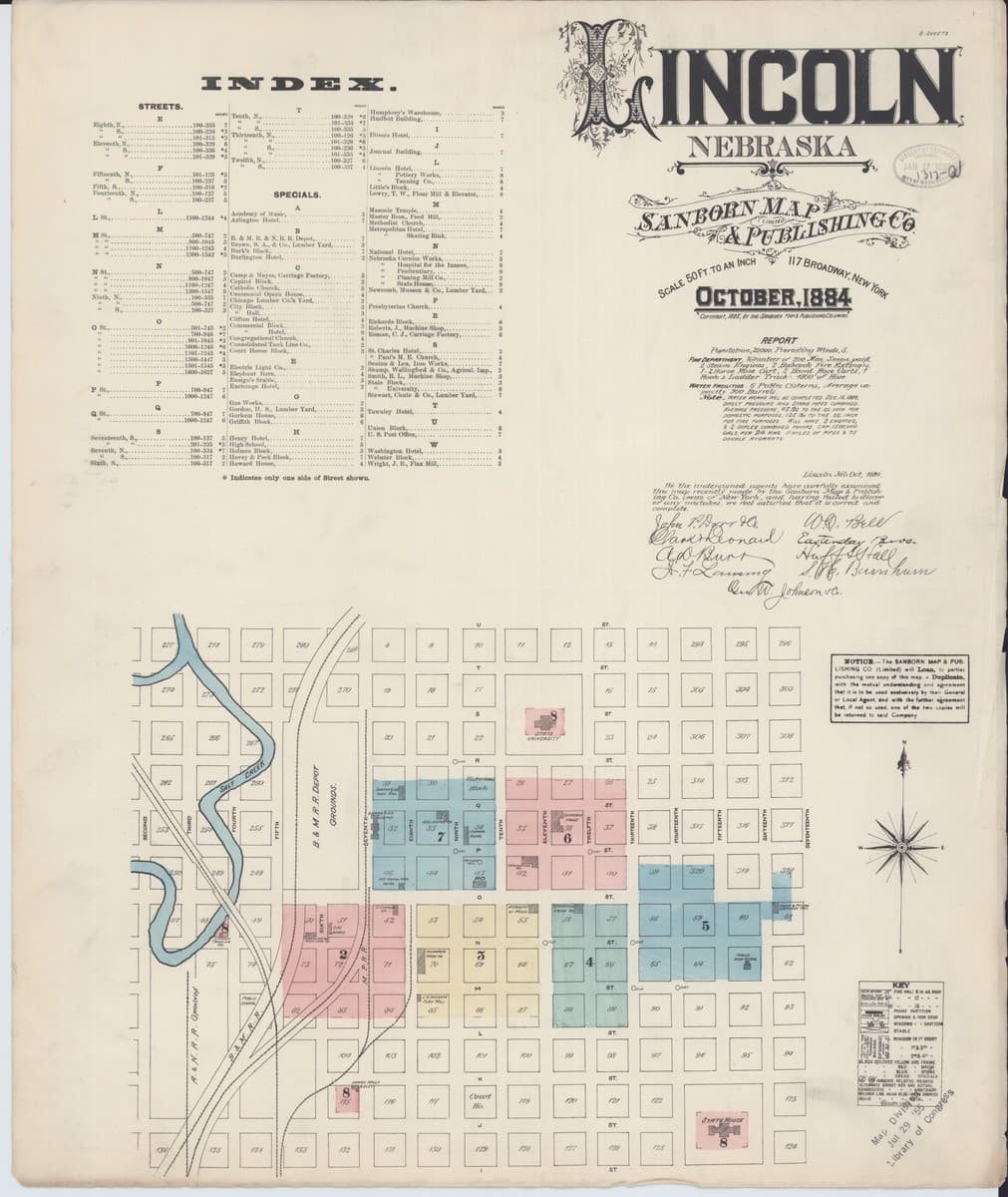 Lincoln, Nebraska - 1884 Sanborn Map