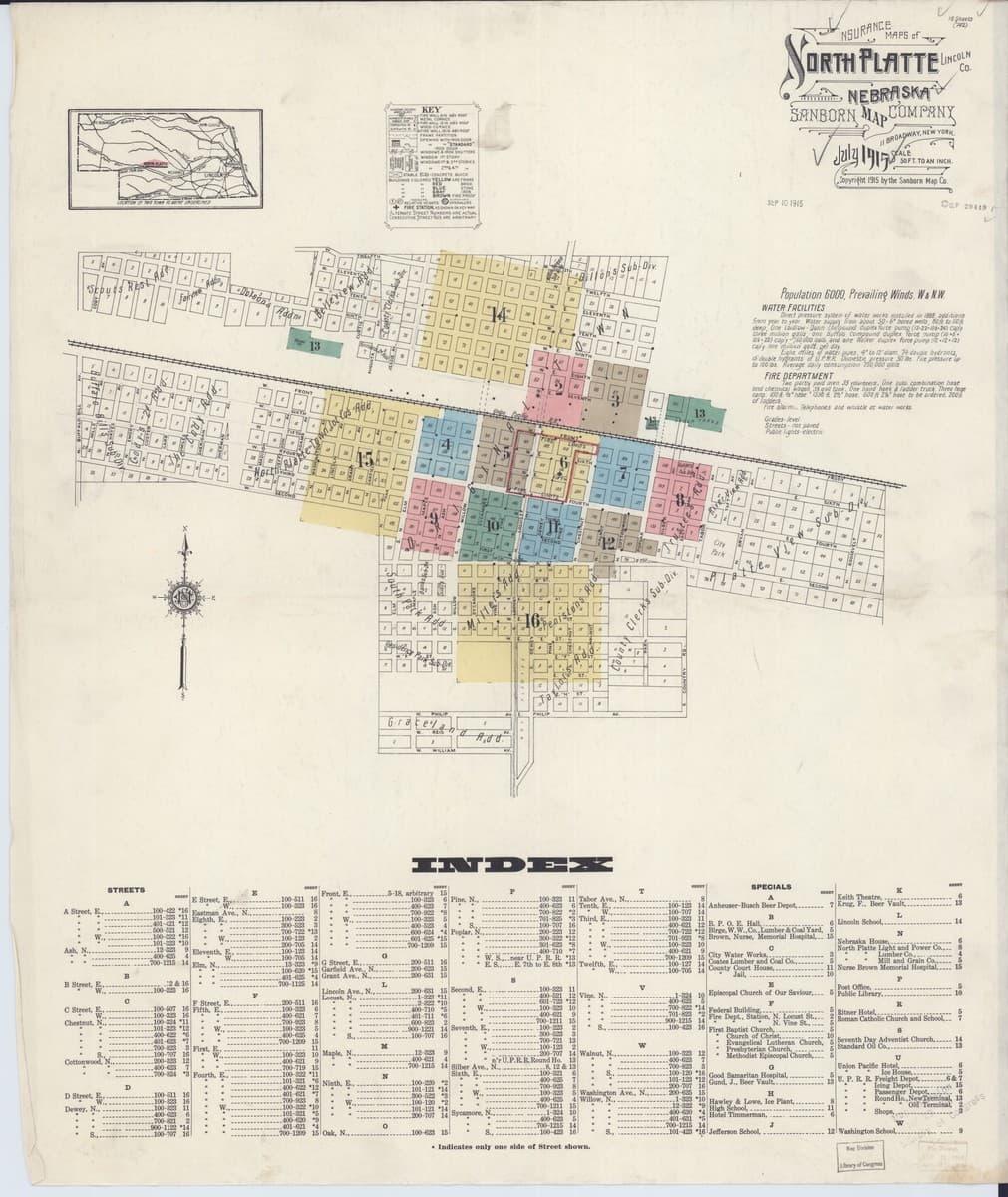 North Platte, Nebraska - 1915 Sanborn Map