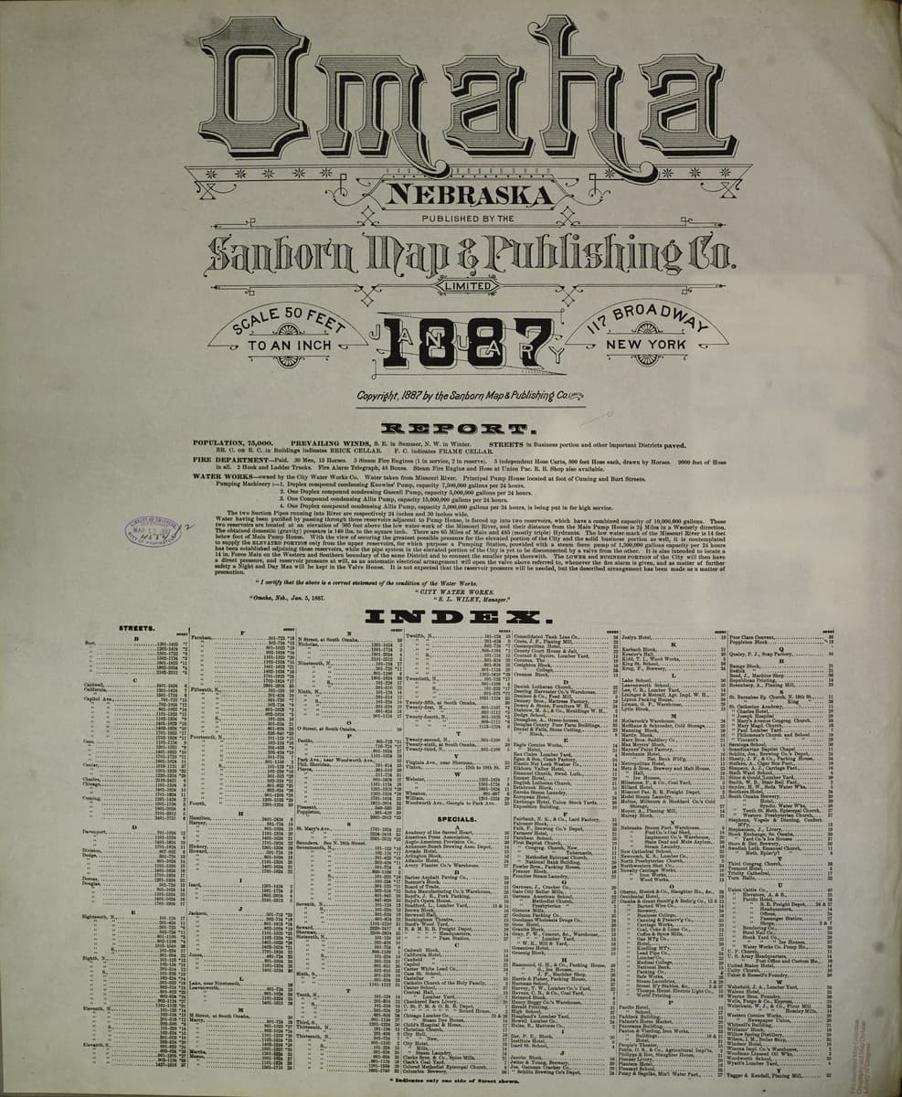 Omaha, Nebraska - 1887 Sanborn Map