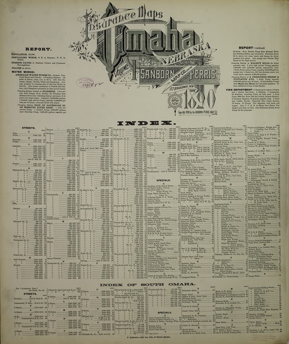 Omaha, Nebraska - 1890 Sanborn Map