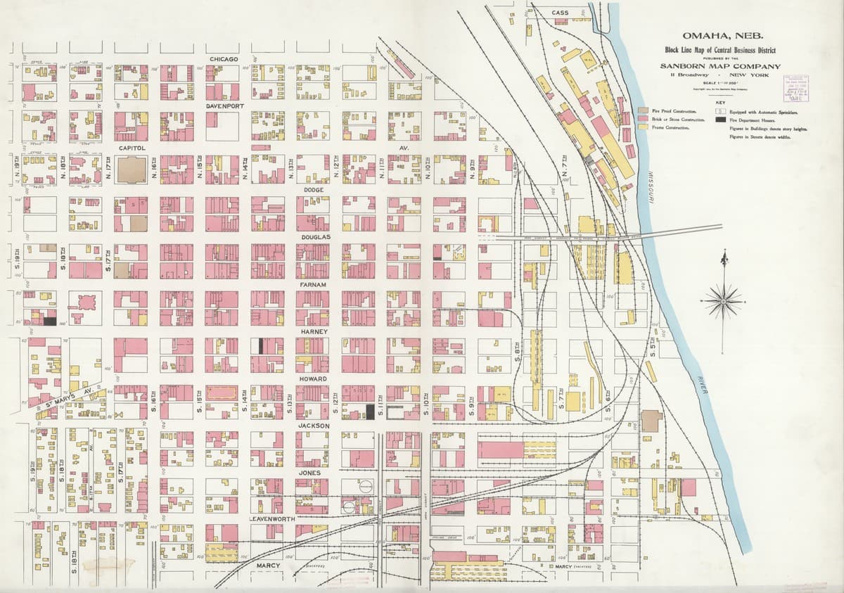 Omaha, Nebraska - 1905 Sanborn Map
