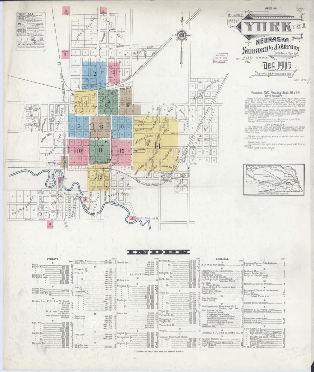York, Nebraska - 1915 Sanborn Map
