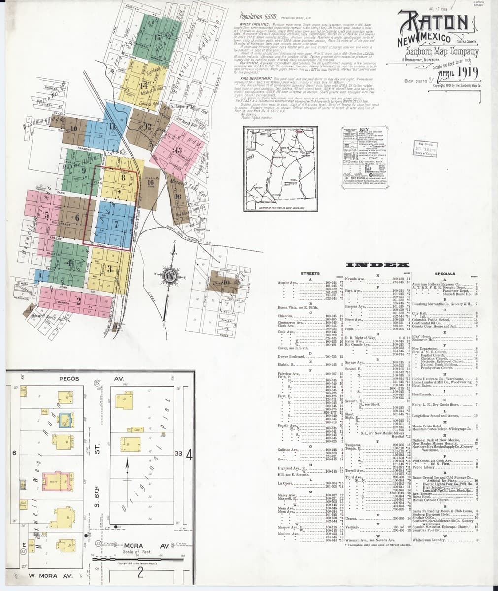 Raton, New Mexico - 1919 Sanborn Map