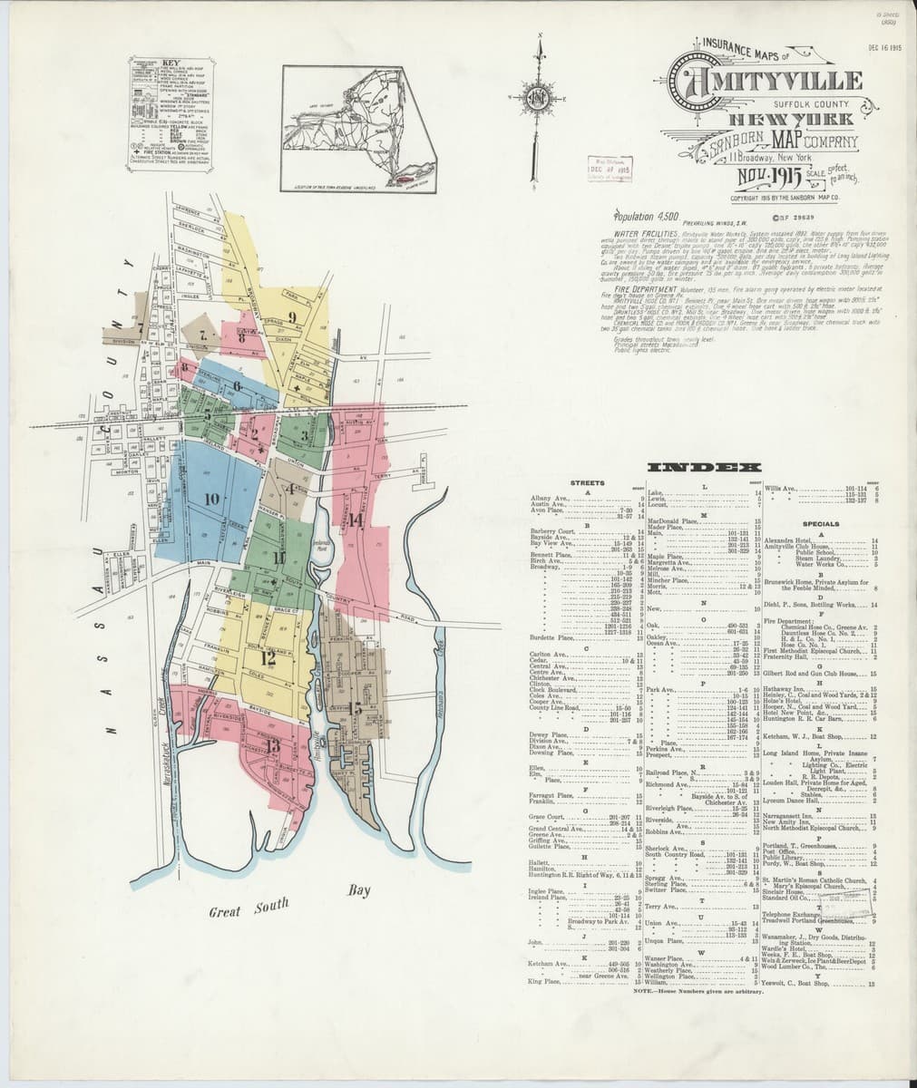 Amityville, New York - 1915 Sanborn Map