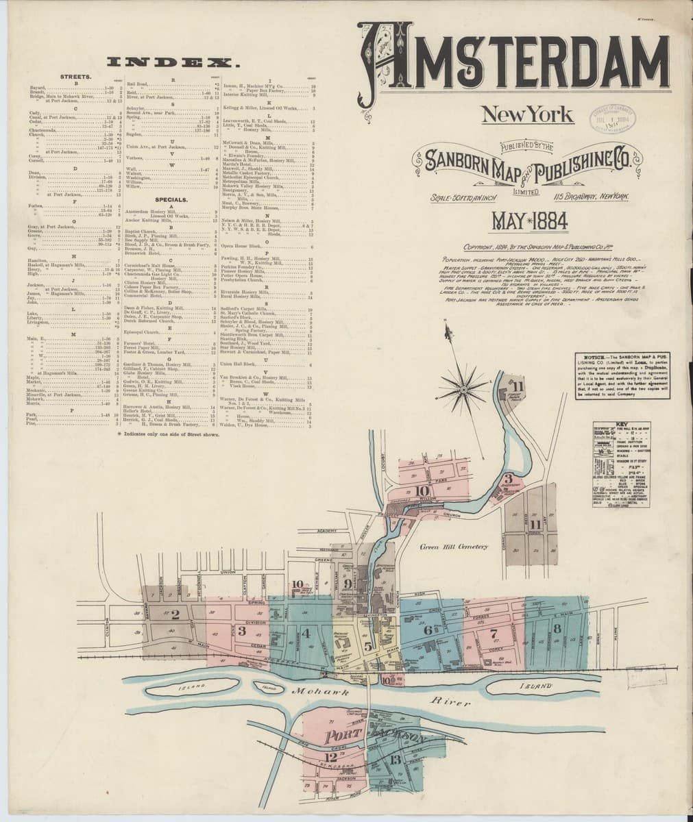 Amsterdam, New York - 1884 Sanborn Map