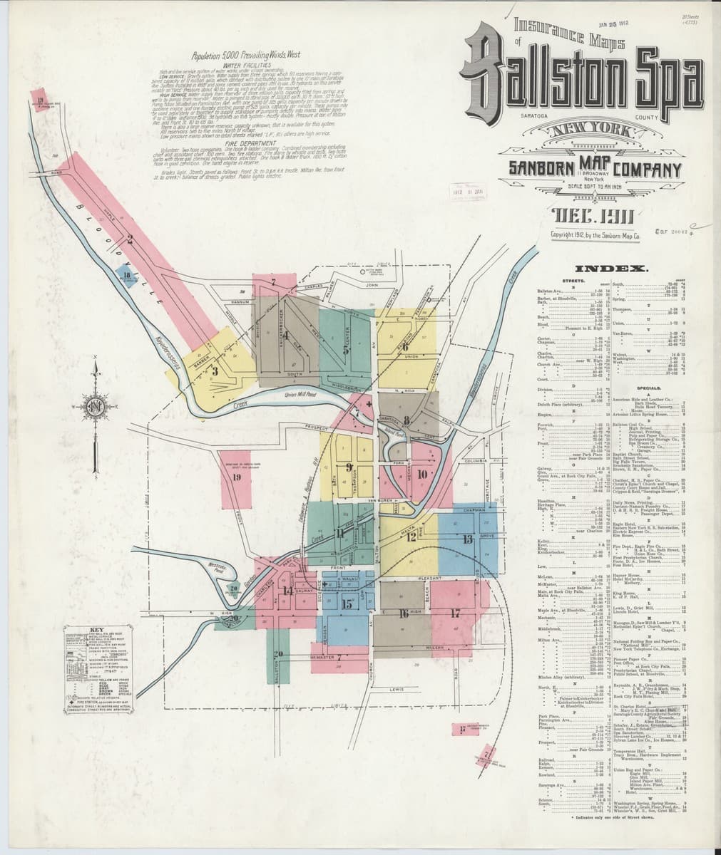 Ballston Spa, New York - 1911 Sanborn Map
