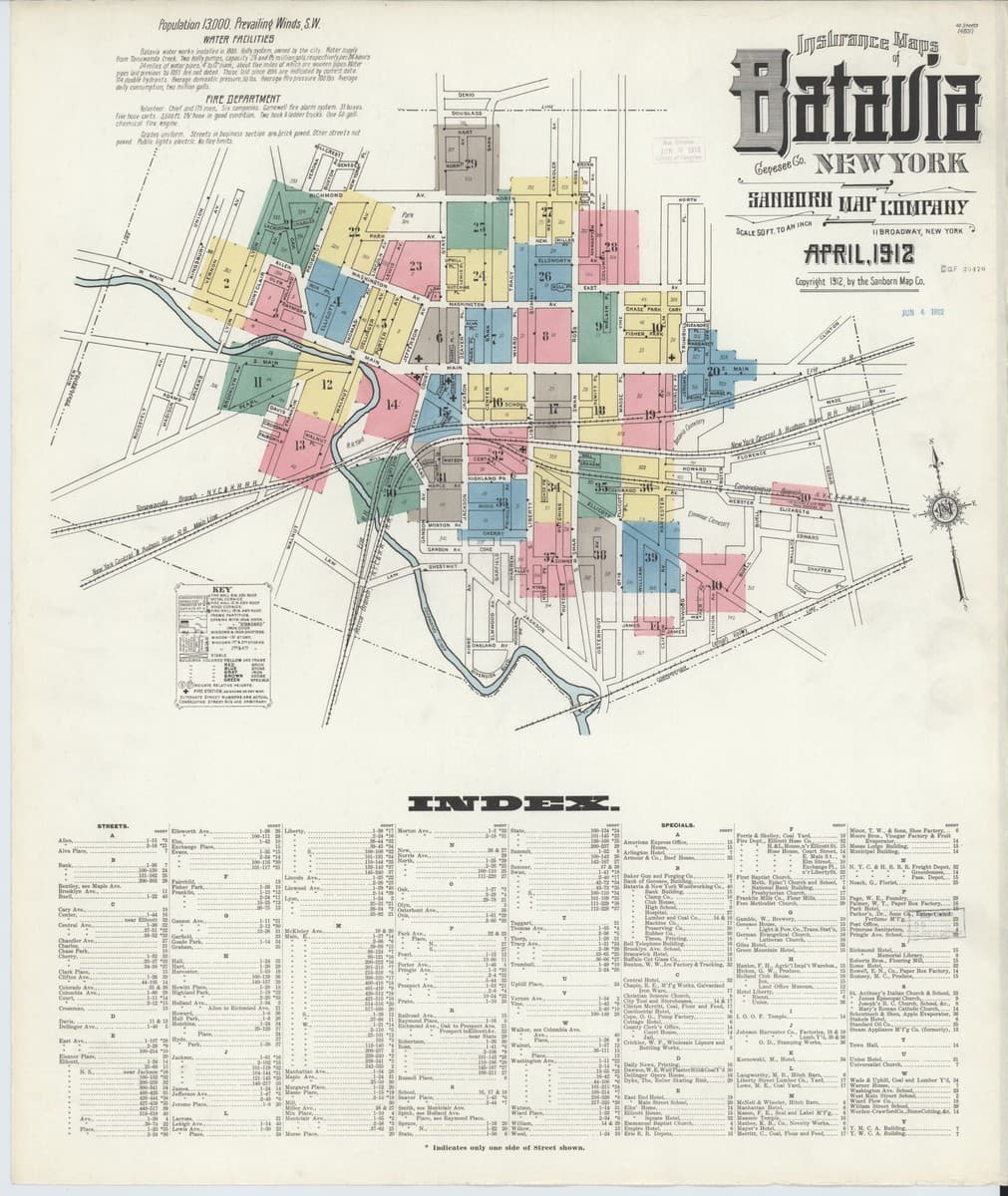 Batavia, New York - 1912 Sanborn Map