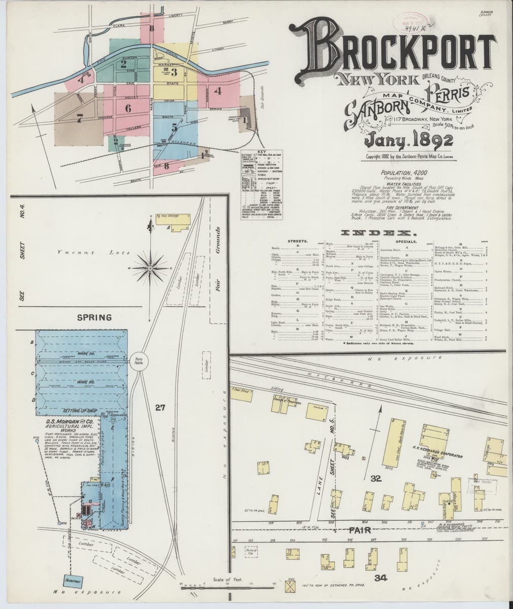 Brockport, New York - 1892 Sanborn Map