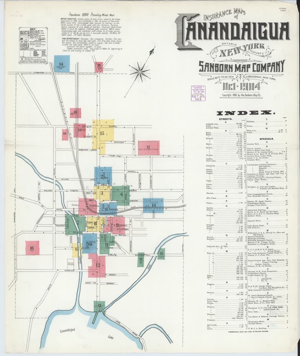 Canandaigua, New York - 1904 Sanborn Map