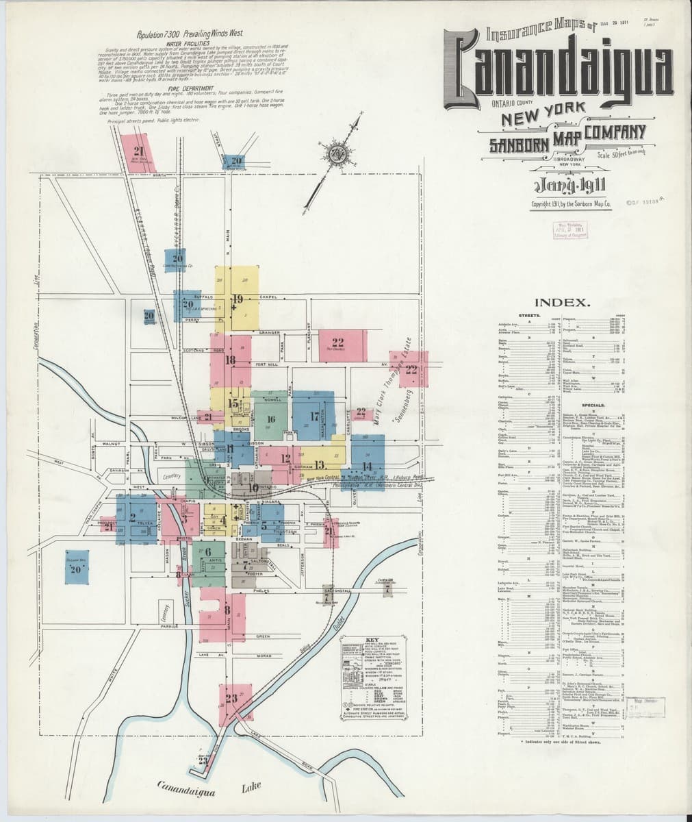 Canandaigua, New York - 1911 Sanborn Map