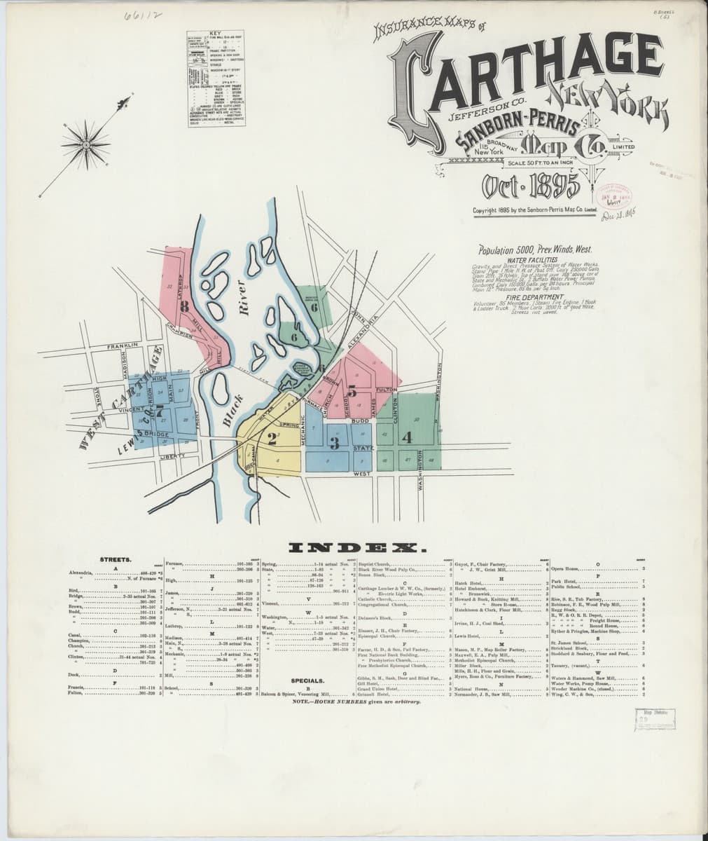 Carthage, New York - 1895 Sanborn Map