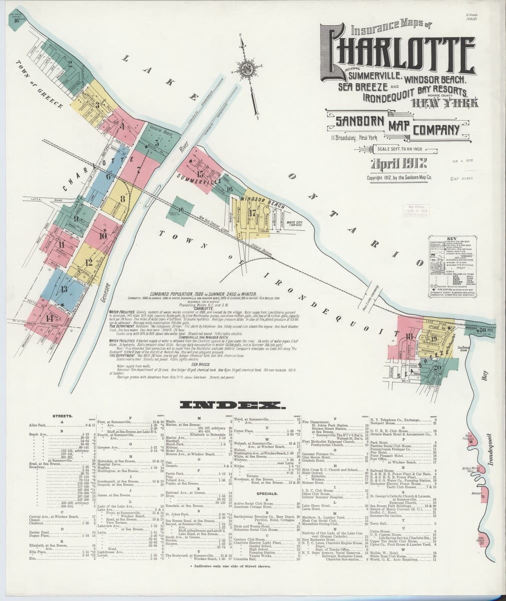 Charlotte, New York - 1912 Sanborn Map