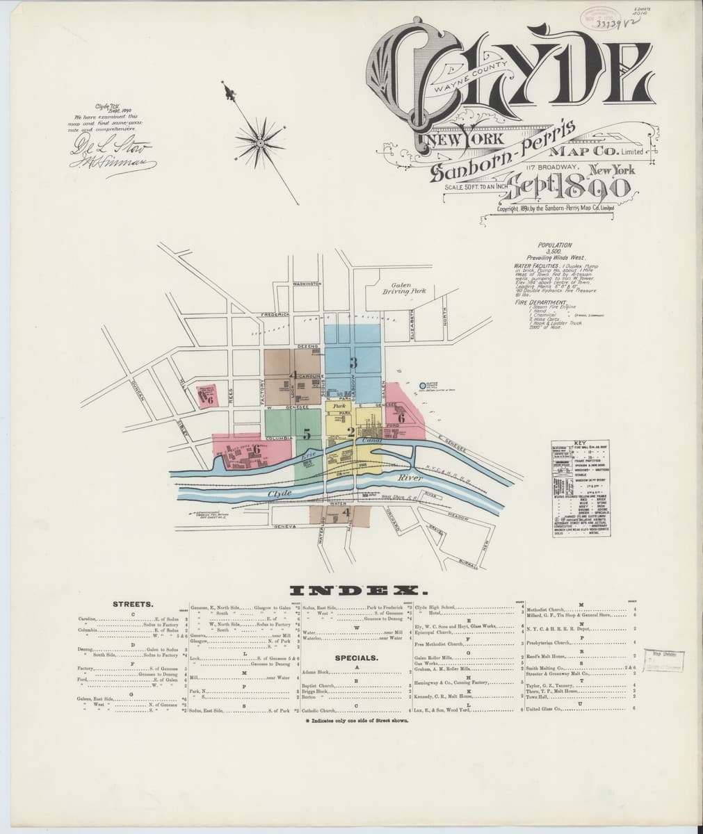Clyde, New York - 1890 Sanborn Map