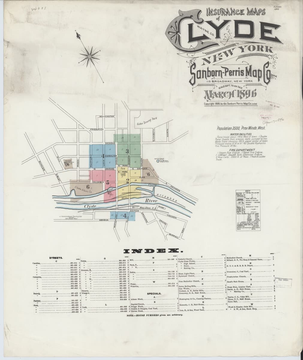 Clyde, New York - 1896 Sanborn Map