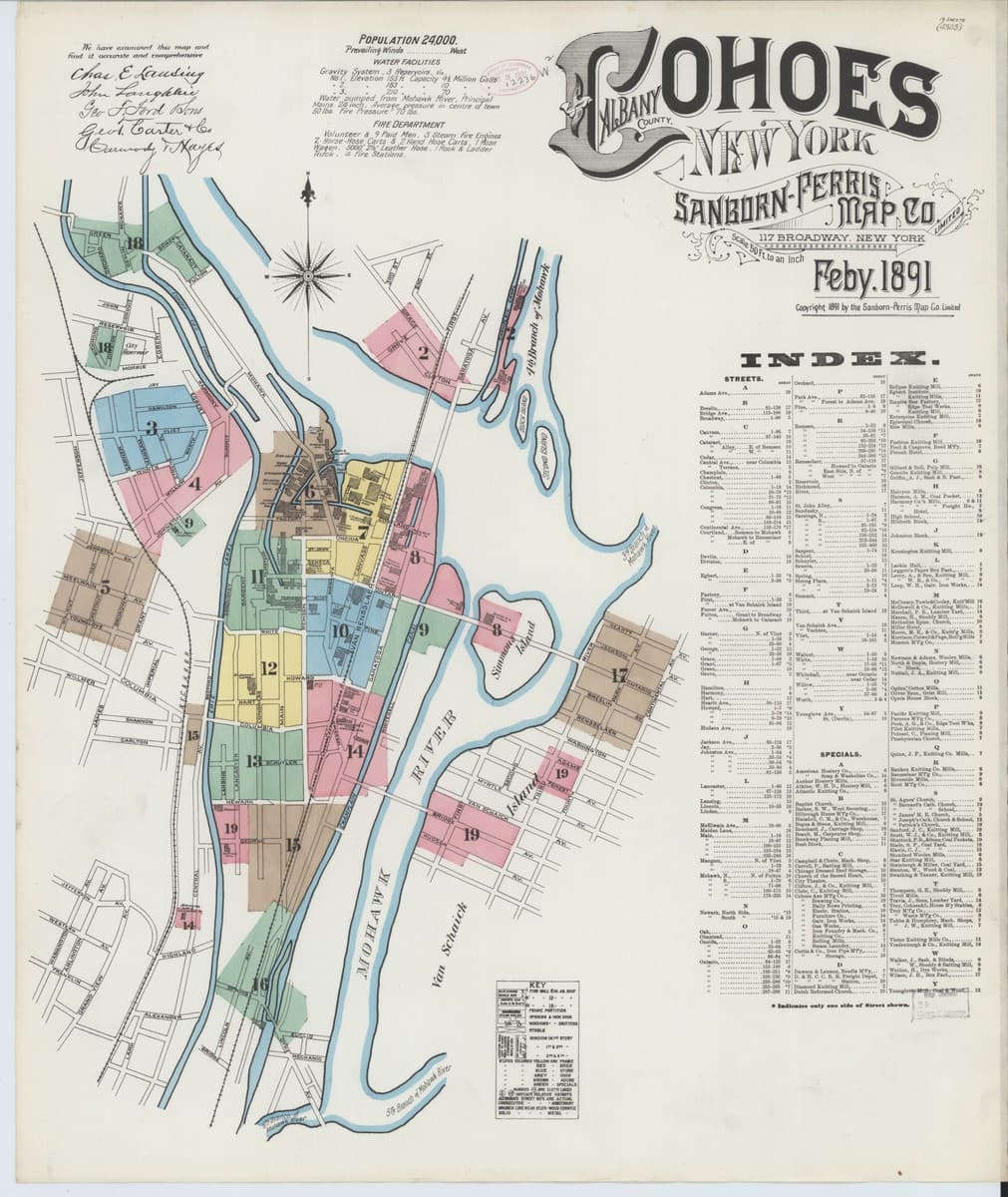 Cohoes, New York - 1891 Sanborn Map
