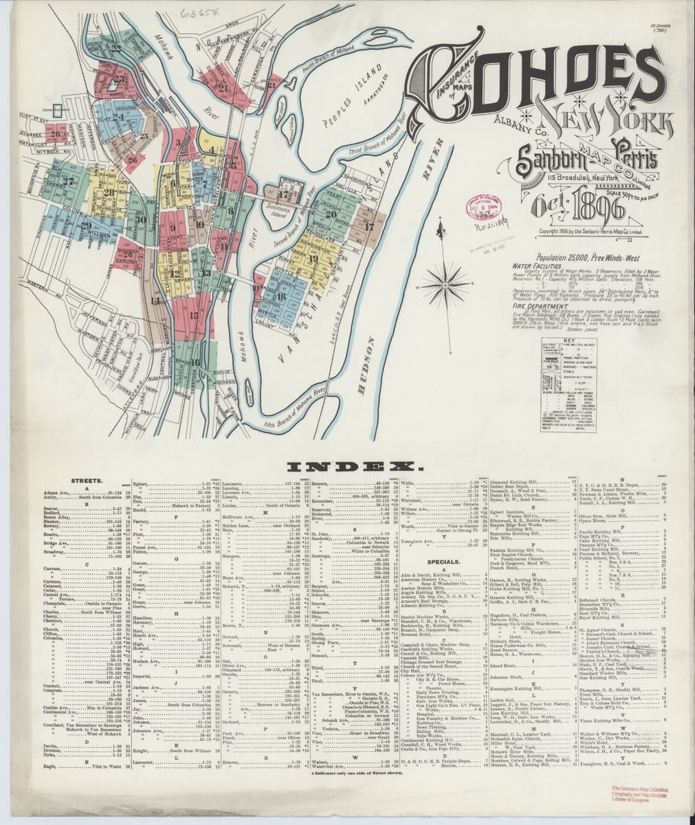 Cohoes, New York - 1896 Sanborn Map