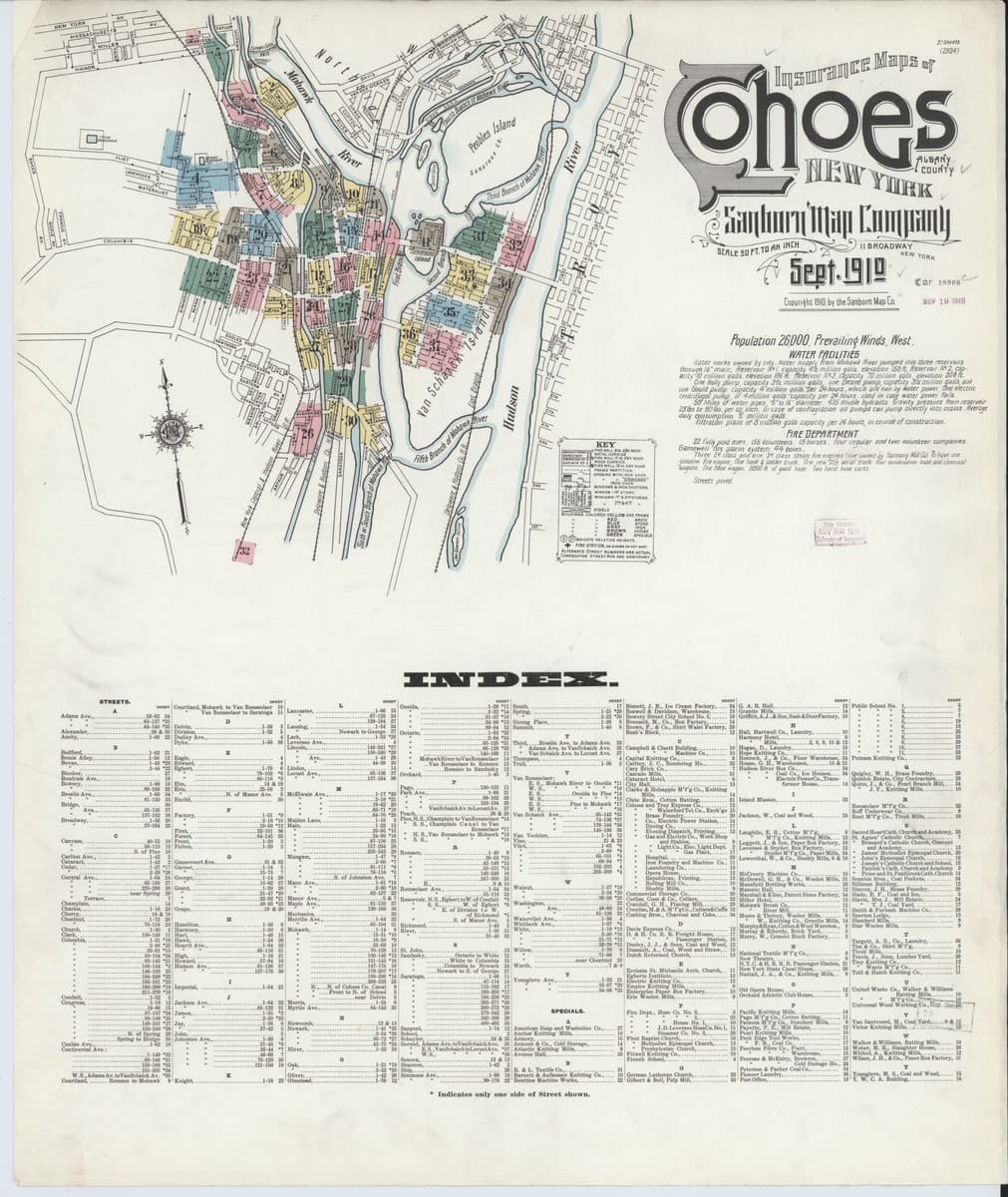 Cohoes, New York - 1910 Sanborn Map
