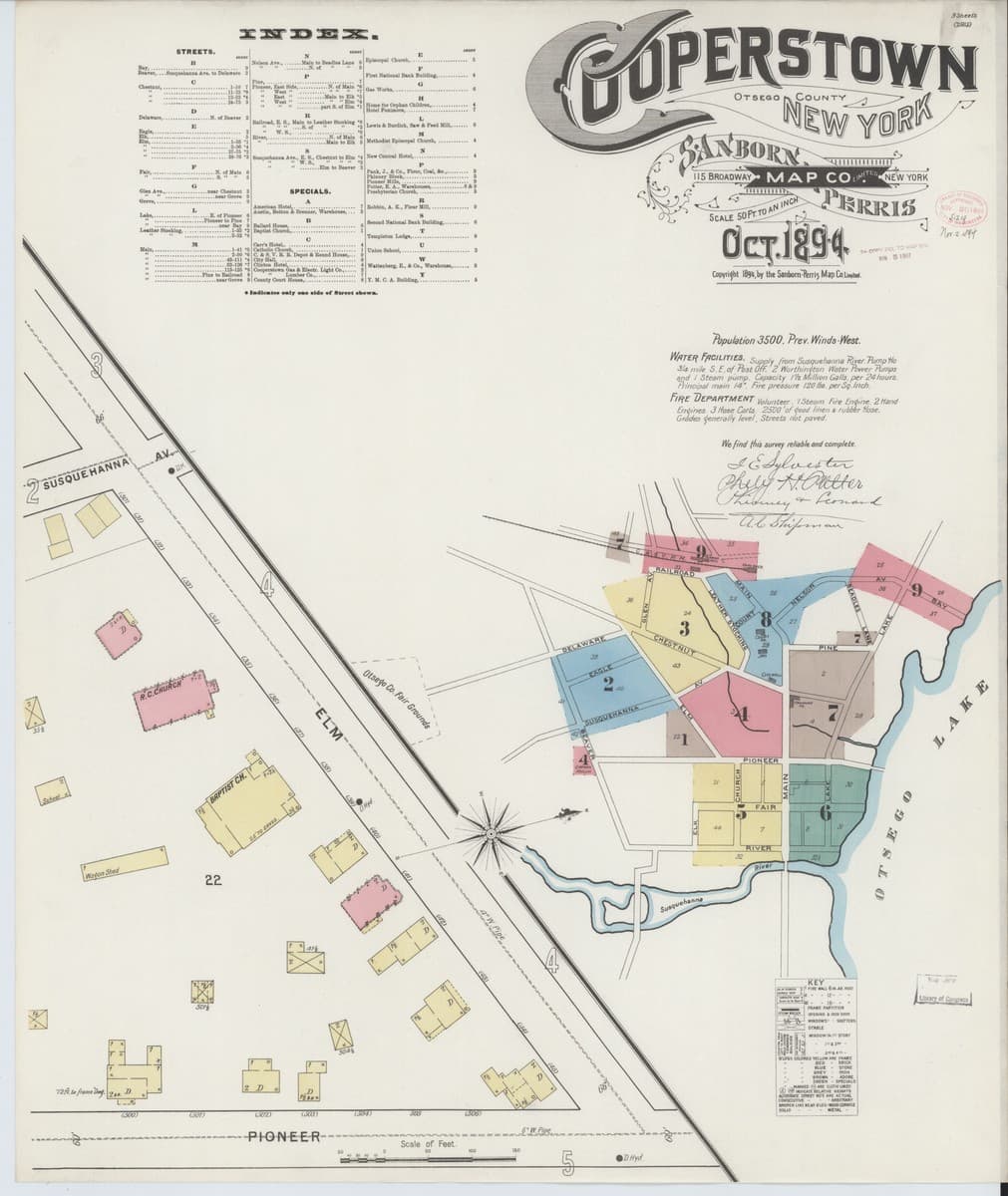 Cooperstown, New York - 1894 Sanborn Map
