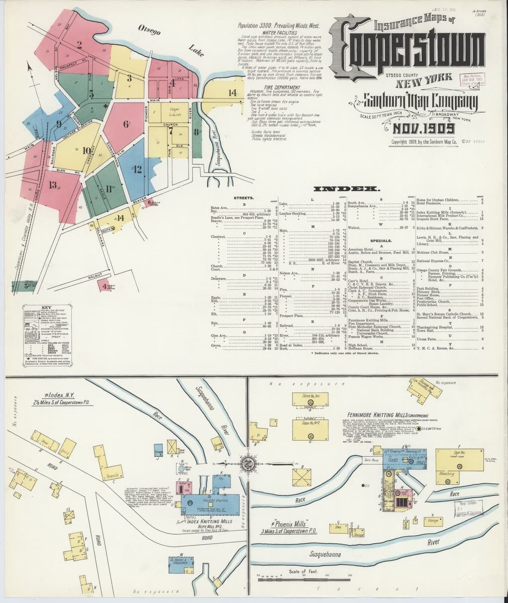 Cooperstown, New York - 1909 Sanborn Map
