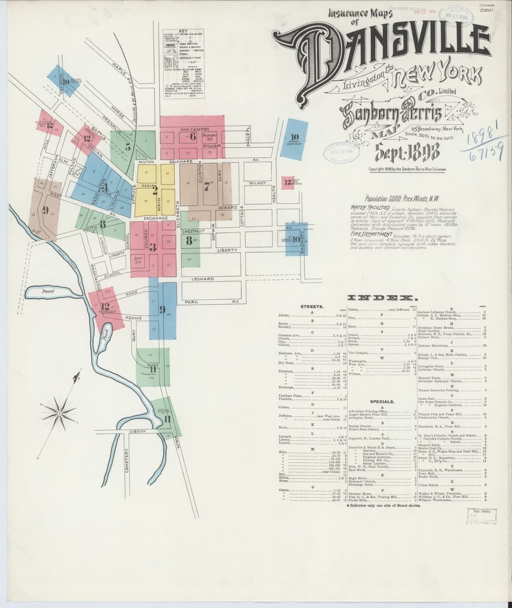 Dansville, New York - 1898 Sanborn Map