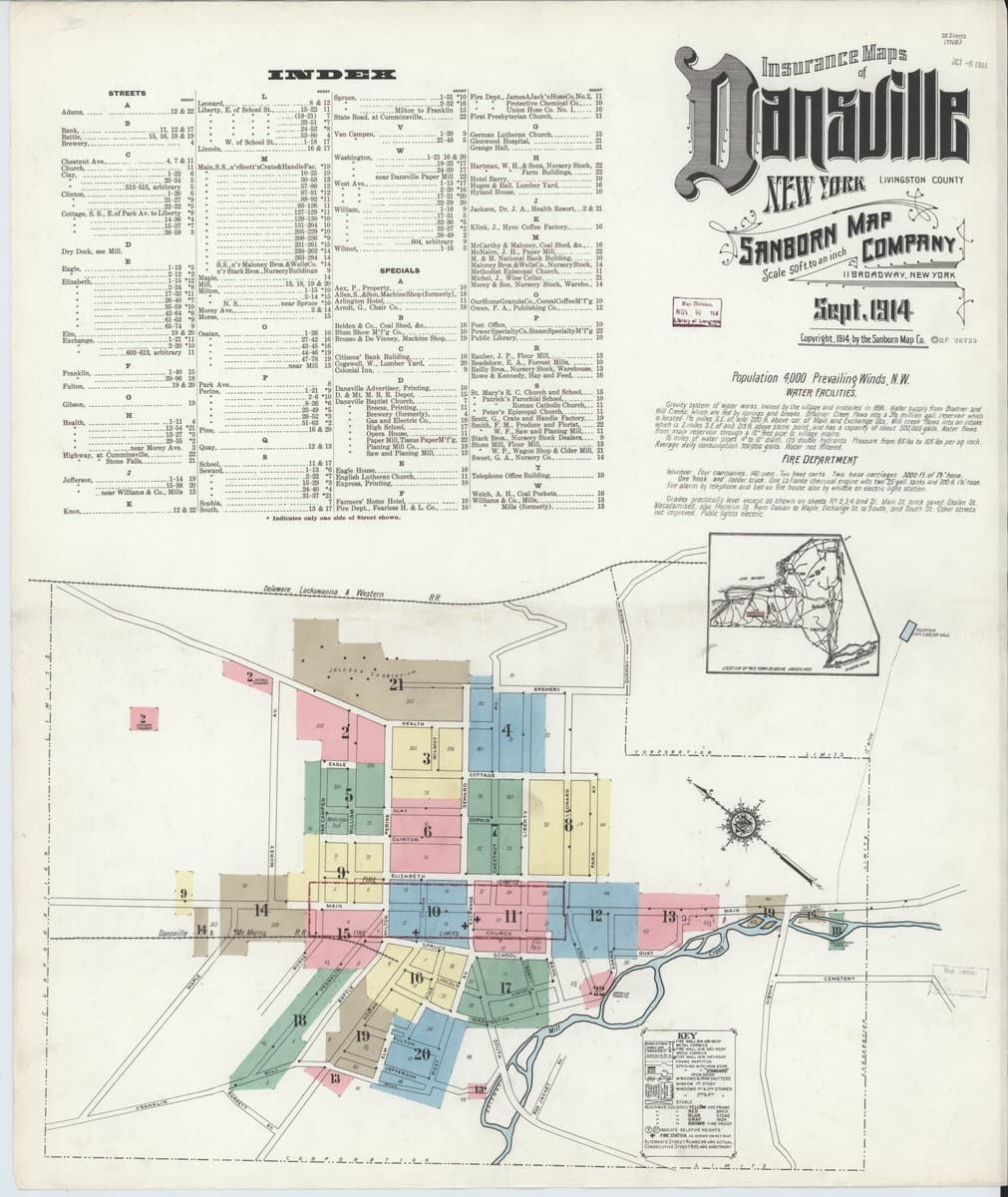 Dansville, New York - 1914 Sanborn Map