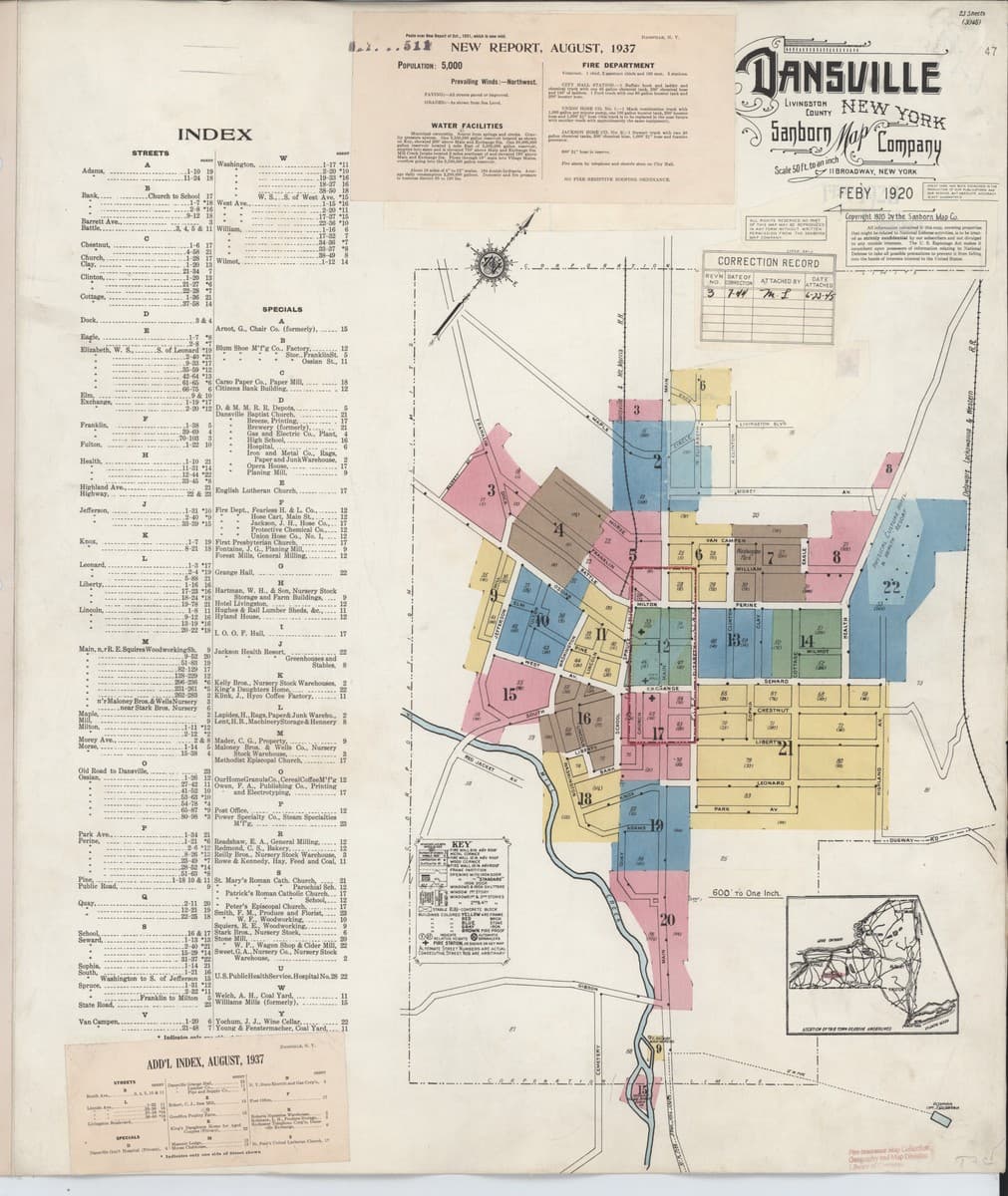 Dansville, New York - 1920 Sanborn Map