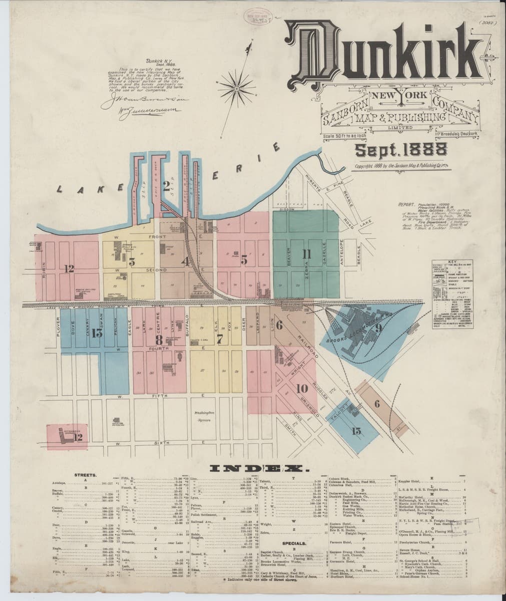 Dunkirk, New York - 1888 Sanborn Map