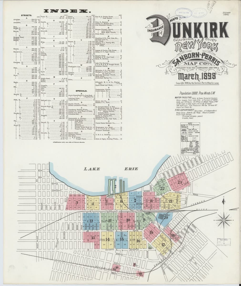 Dunkirk, New York - 1898 Sanborn Map