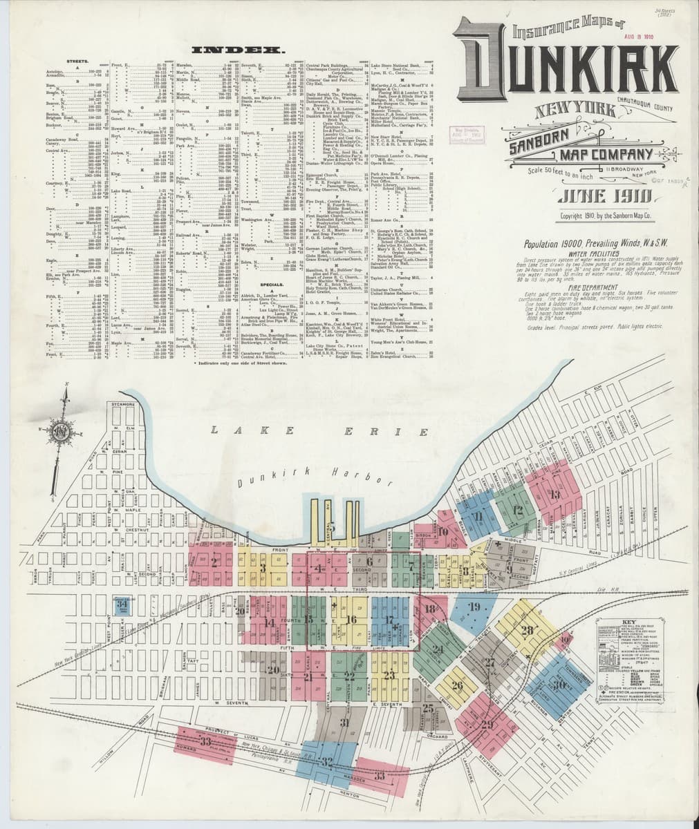 Dunkirk, New York - 1910 Sanborn Map