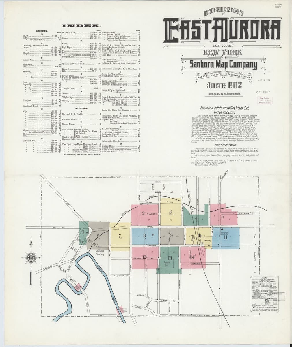 East Aurora, New York - 1912 Sanborn Map