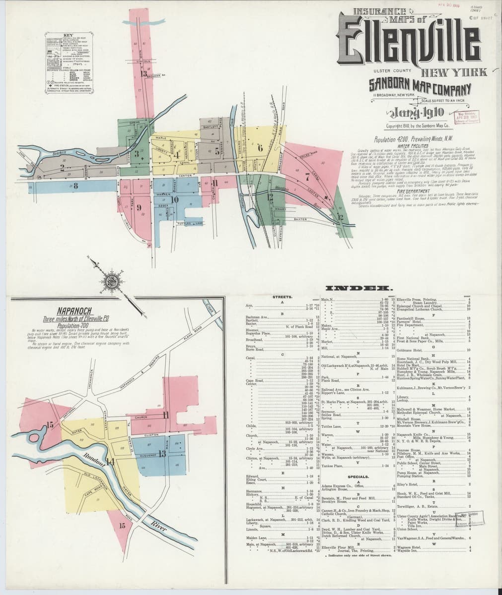 Ellenville, New York - 1910 Sanborn Map