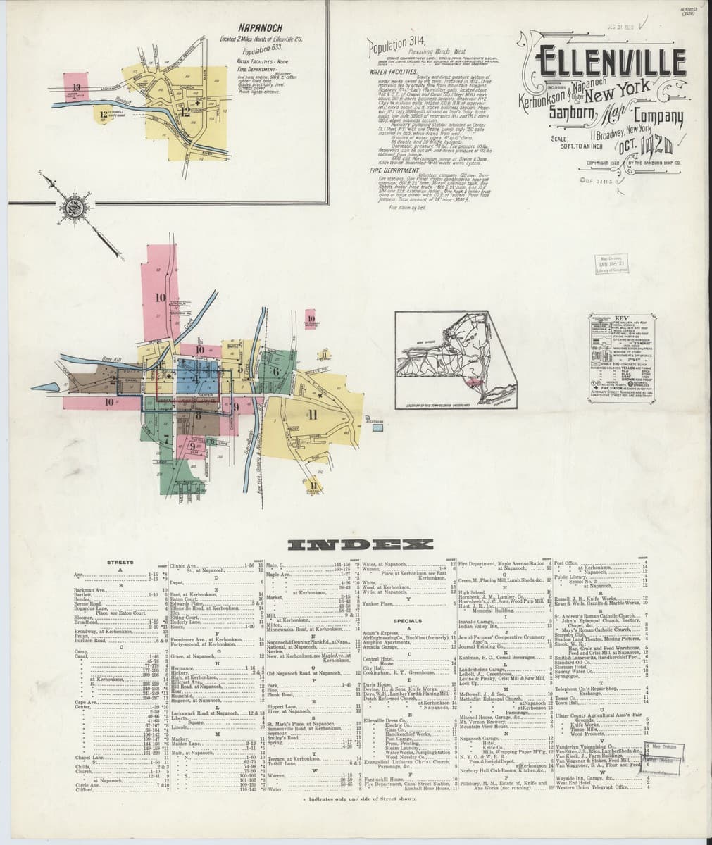 Ellenville, New York - 1920 Sanborn Map