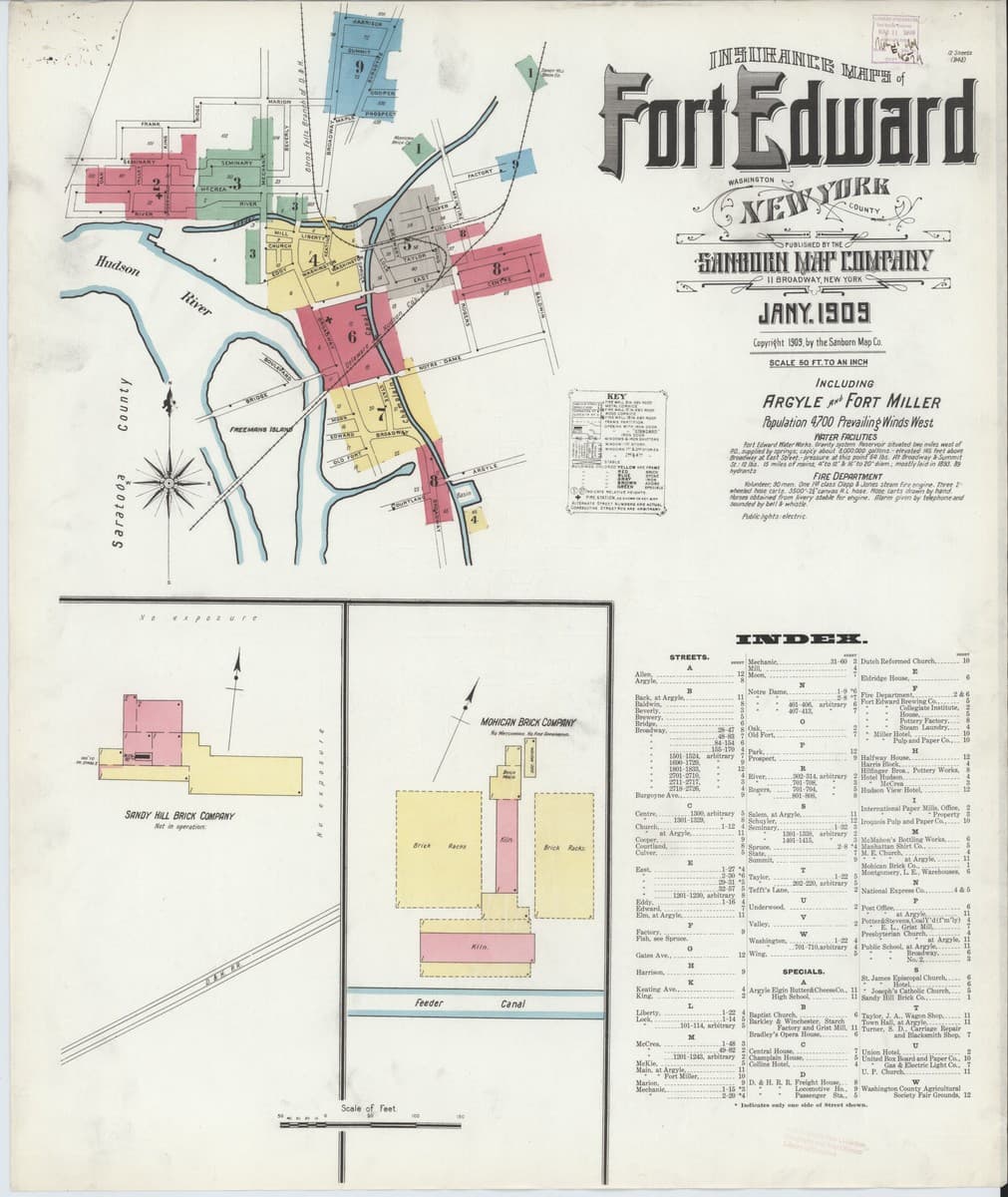 Fort Edward, New York - 1909 Sanborn Map