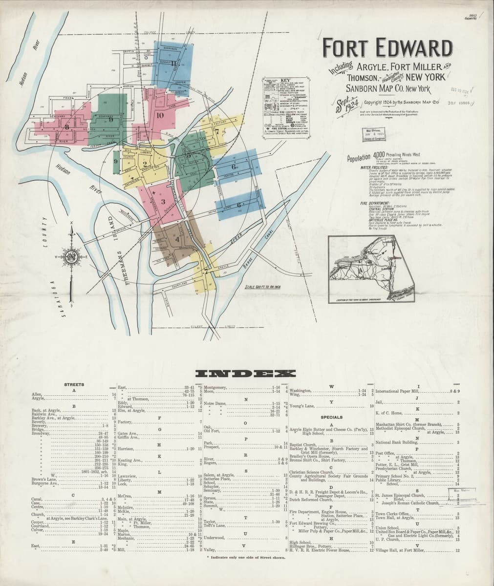 Fort Edward, New York - 1924 Sanborn Map