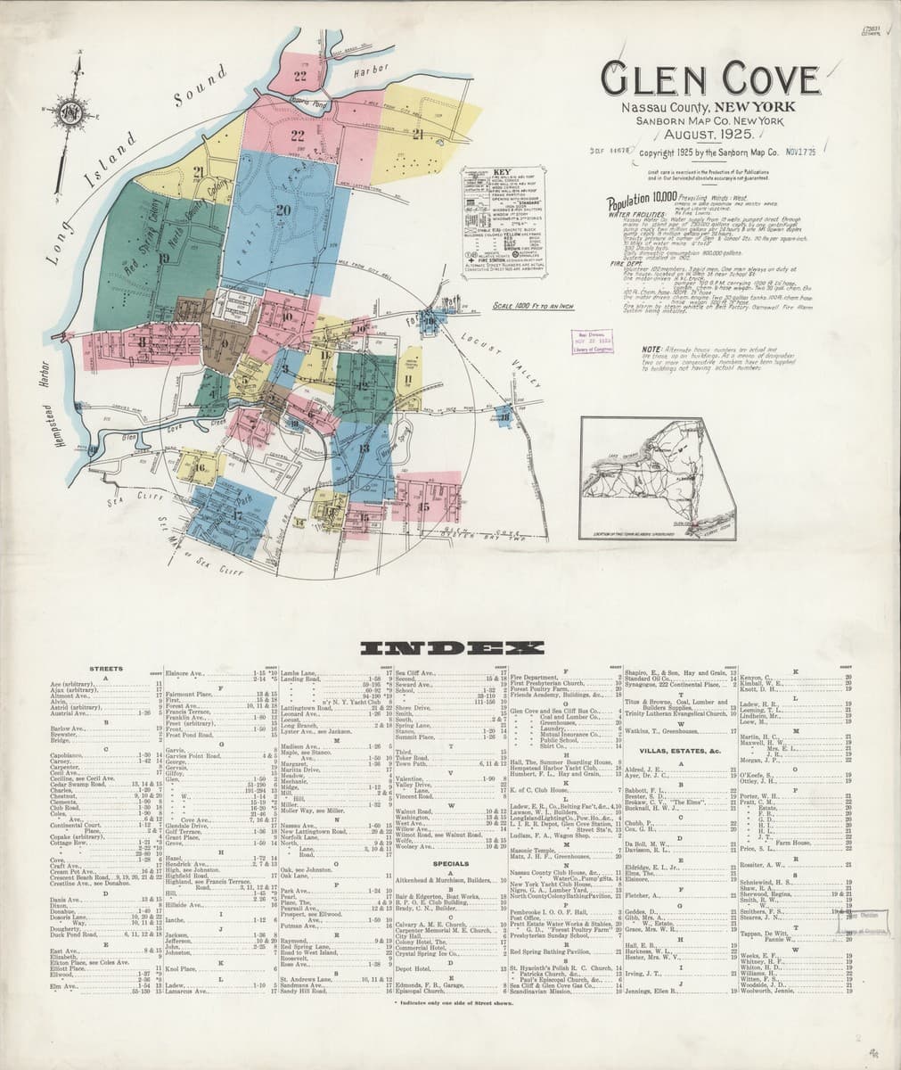 Glen Cove, New York - 1925 Sanborn Map