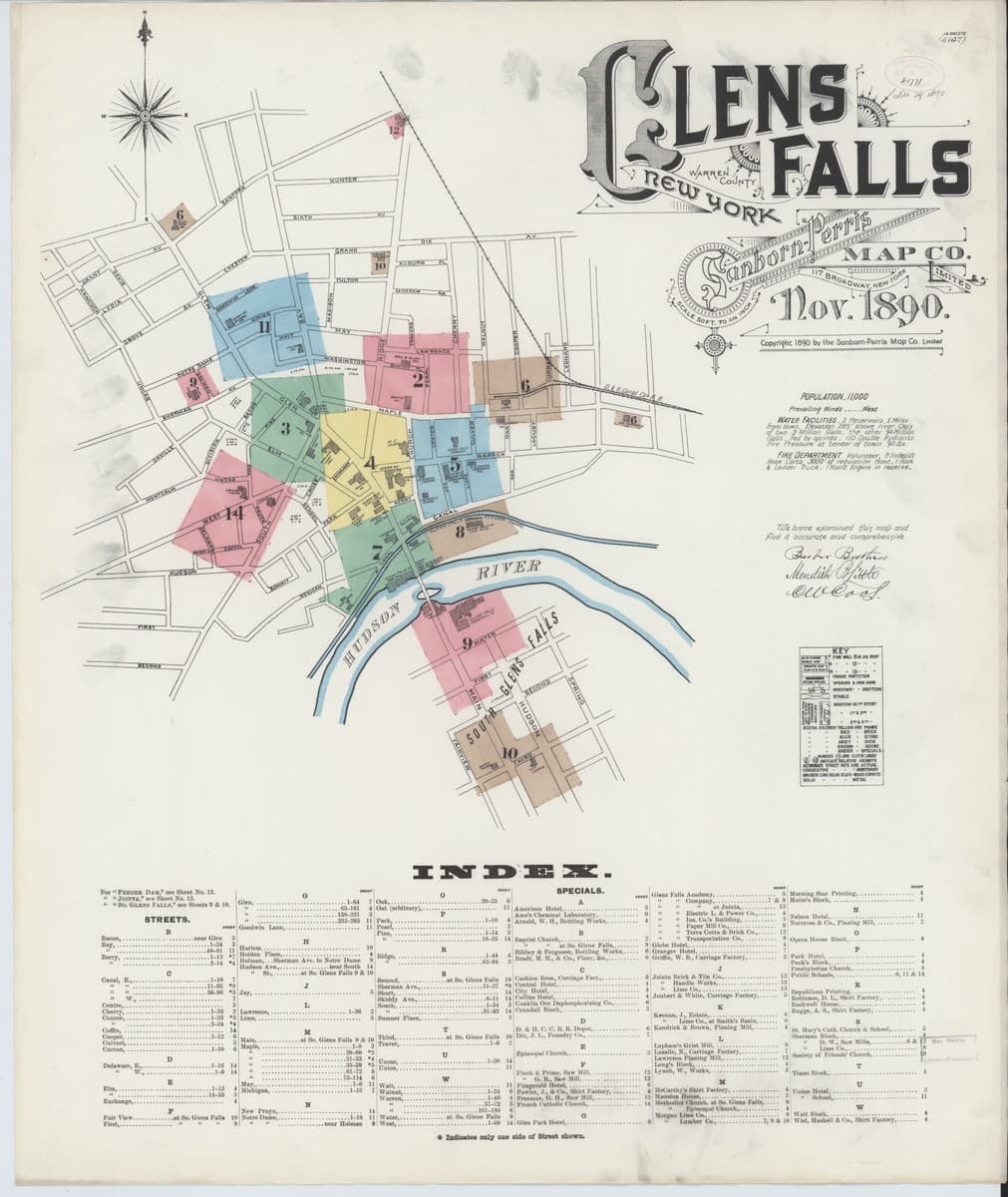 Glens Falls, New York - 1890 Sanborn Map