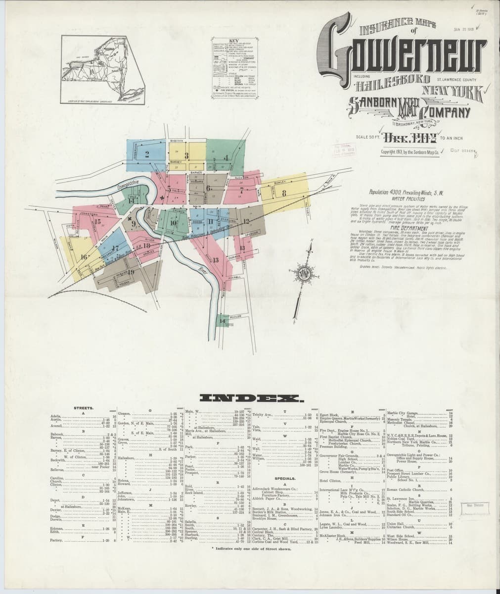 Gouverneur, New York - 1912 Sanborn Map