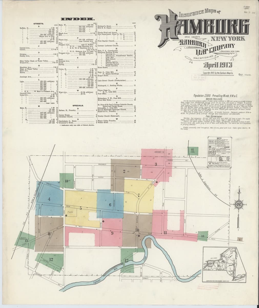 Hamburg, New York - 1913 Sanborn Map