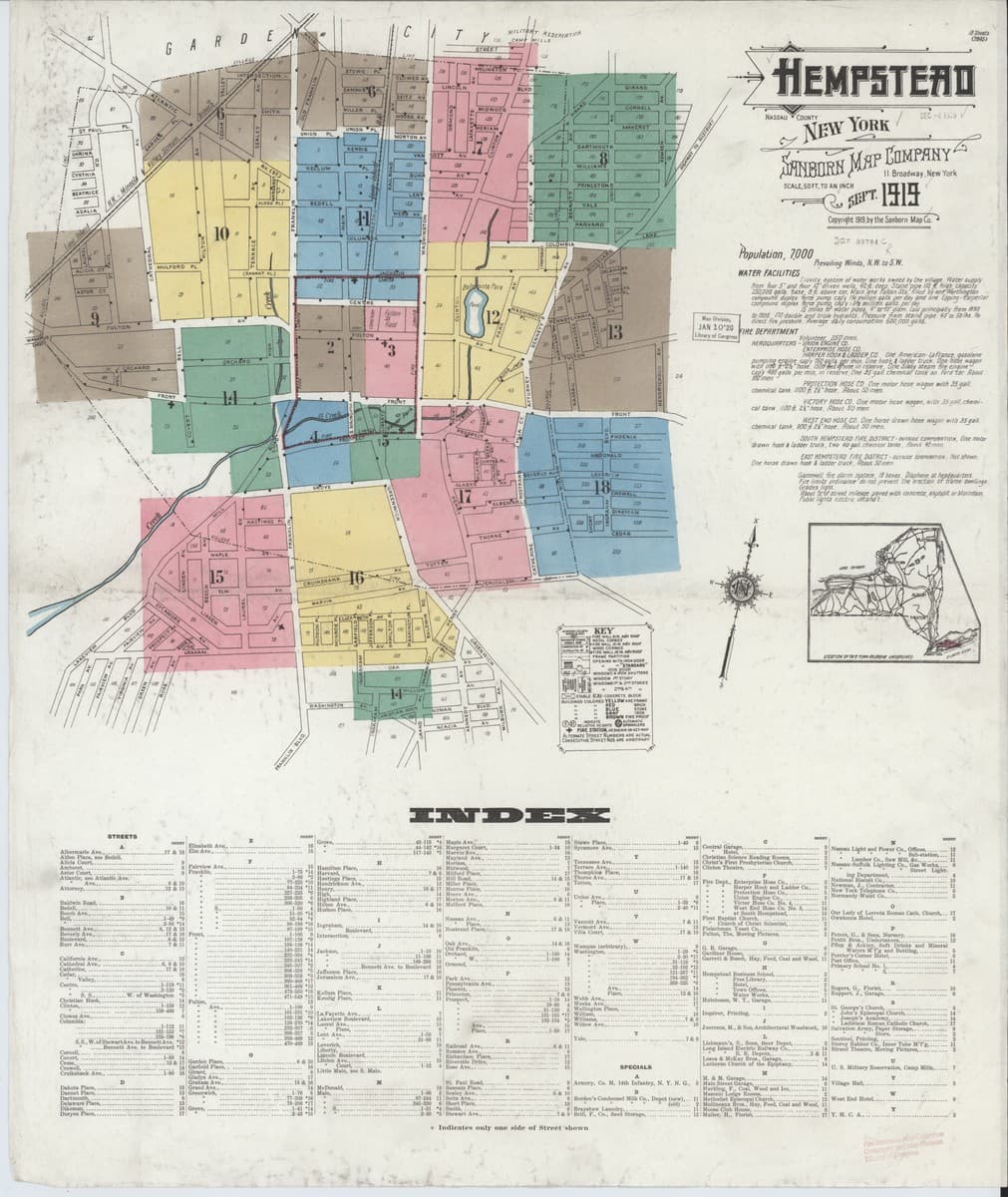 Hempstead, New York - 1919 Sanborn Map
