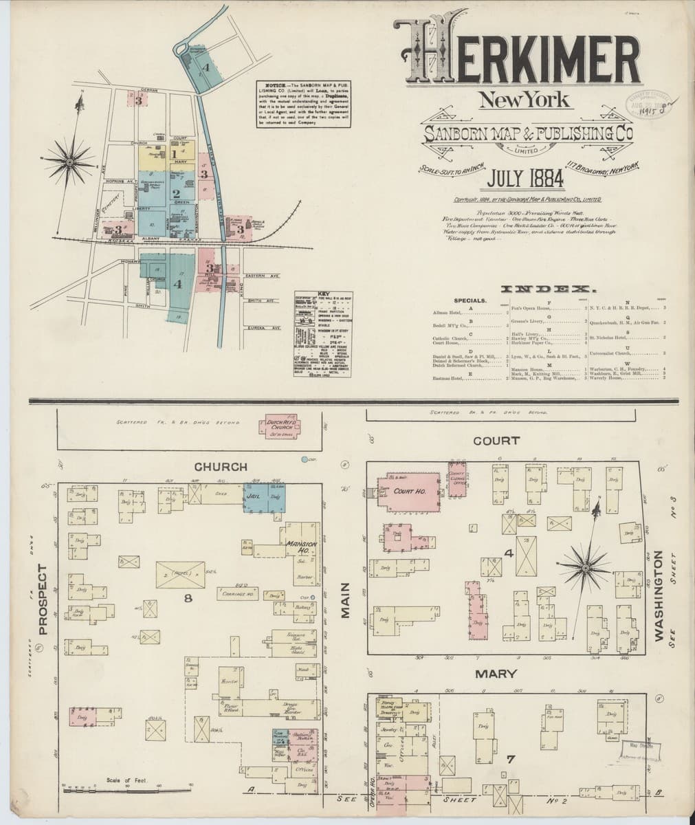 Herkimer, New York - 1884 Sanborn Map