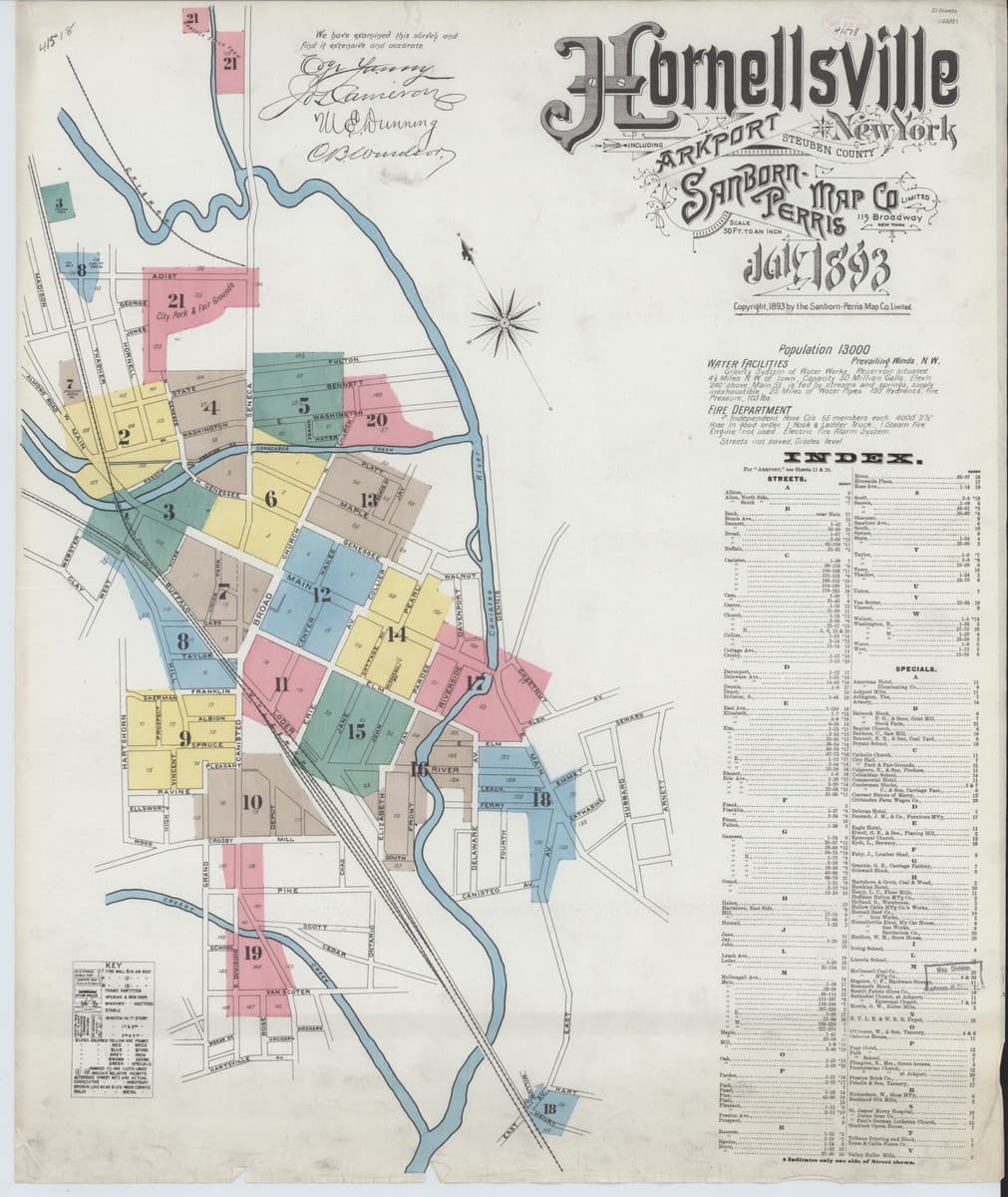 Hornell, New York - 1893 Sanborn Map