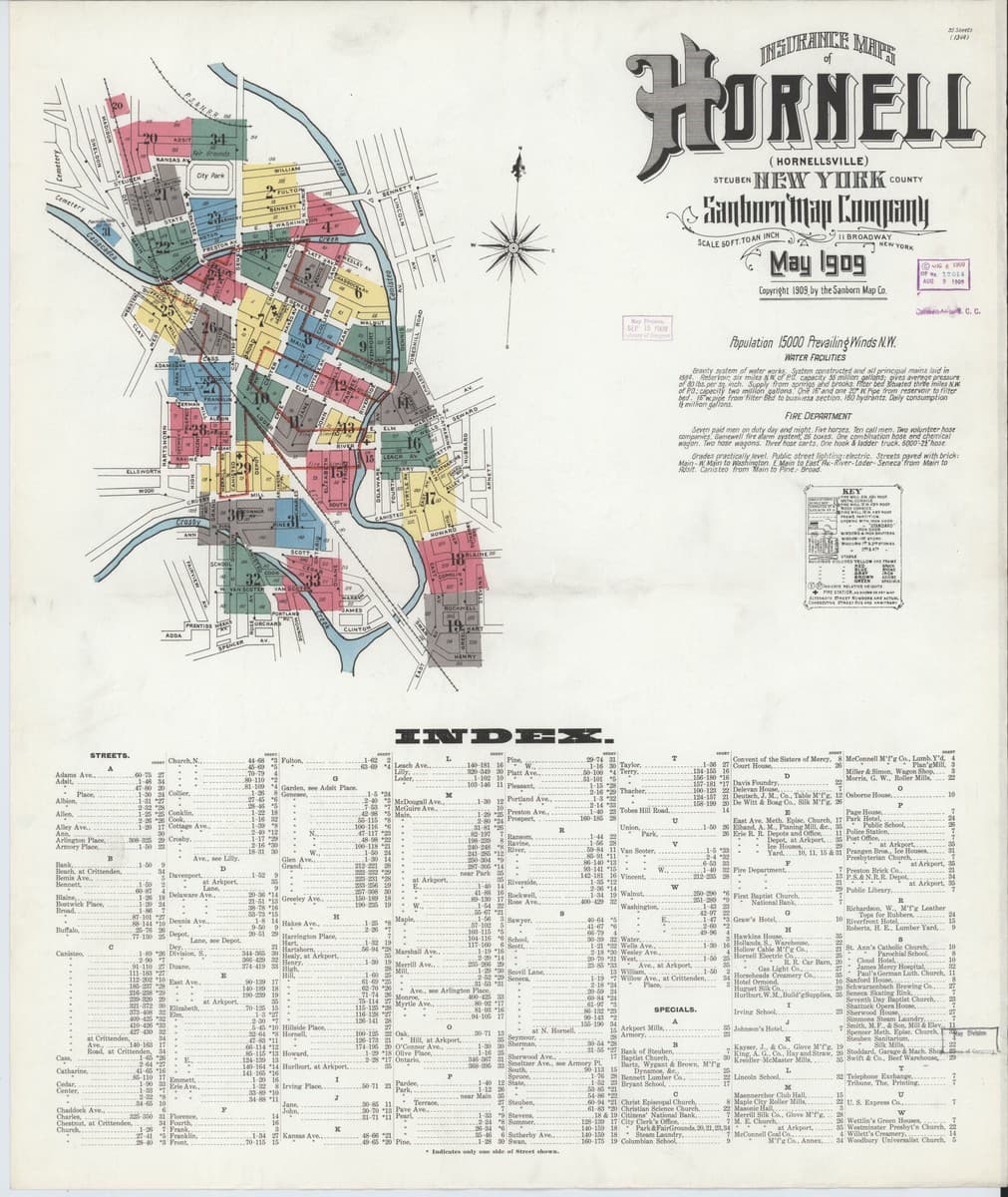 Hornell, New York - 1909 Sanborn Map