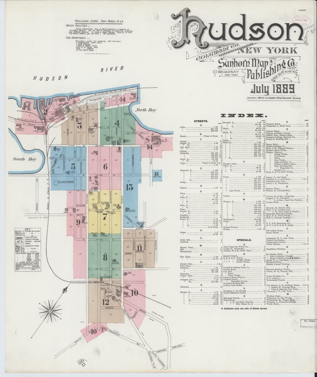 Hudson, New York - 1889 Sanborn Map