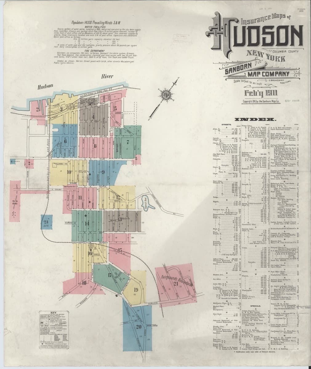 Hudson, New York - 1911 Sanborn Map