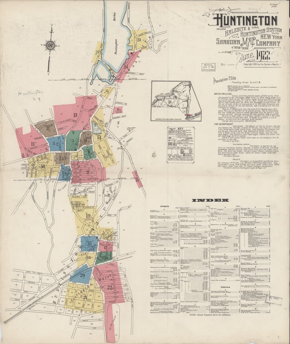 Huntington, New York - 1922 Sanborn Map
