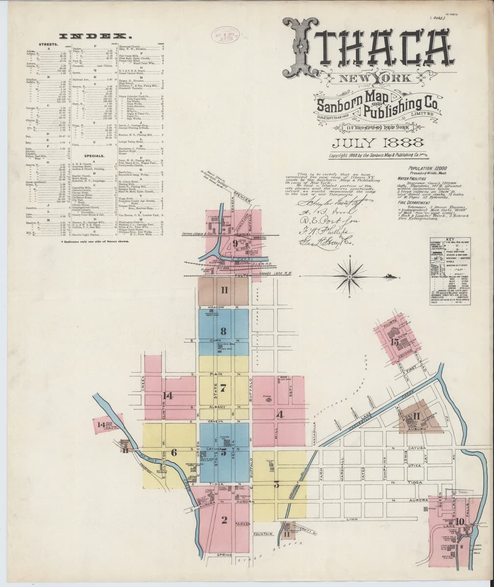 Ithaca, New York - 1888 Sanborn Map