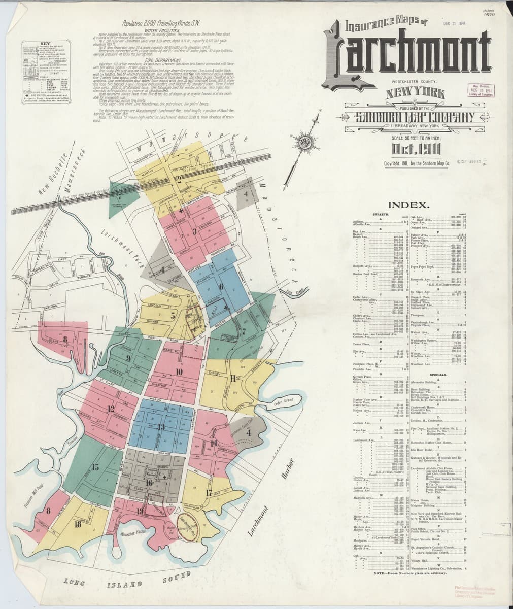 Larchmont, New York - 1911 Sanborn Map