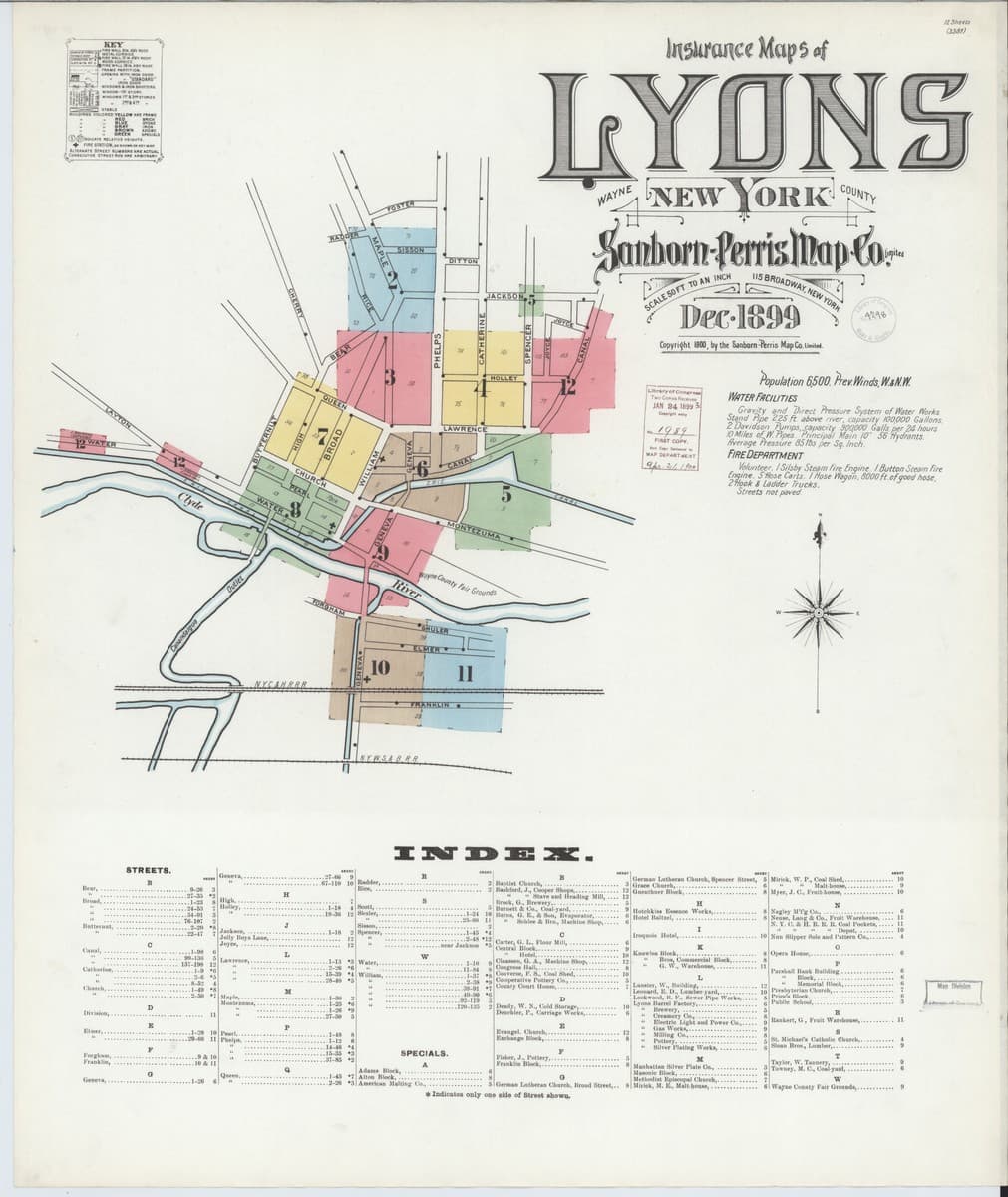 Lyons, New York - 1899 Sanborn Map