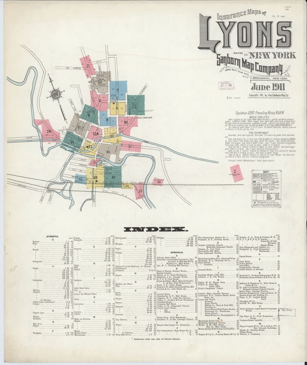 Lyons, New York - 1911 Sanborn Map