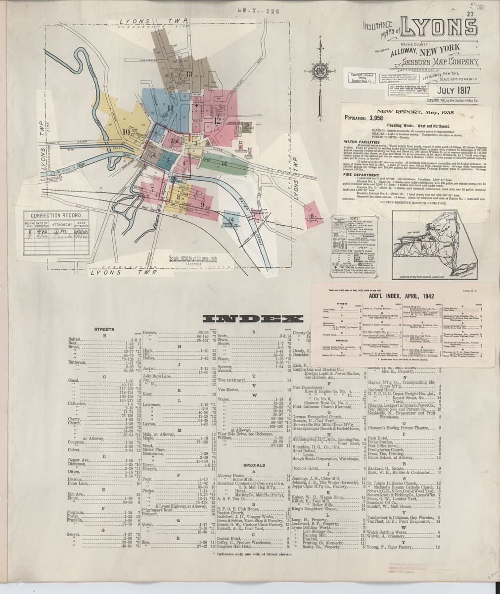 Lyons, New York - 1917 Sanborn Map